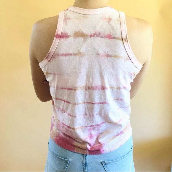 Custome pink/yellow tie dye crop tank | xs/s - Picture 3 of 4